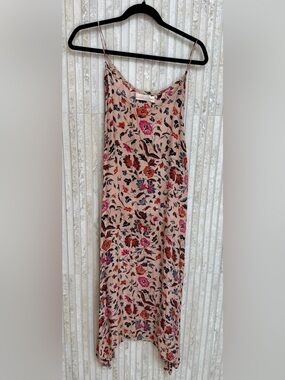 Natalie Martin Blush Floral Slip Dress with Pink & Navy Accents